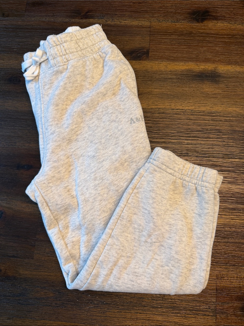 Abercrombie & Fitch Light Gray Kids Joggers with Drawstring